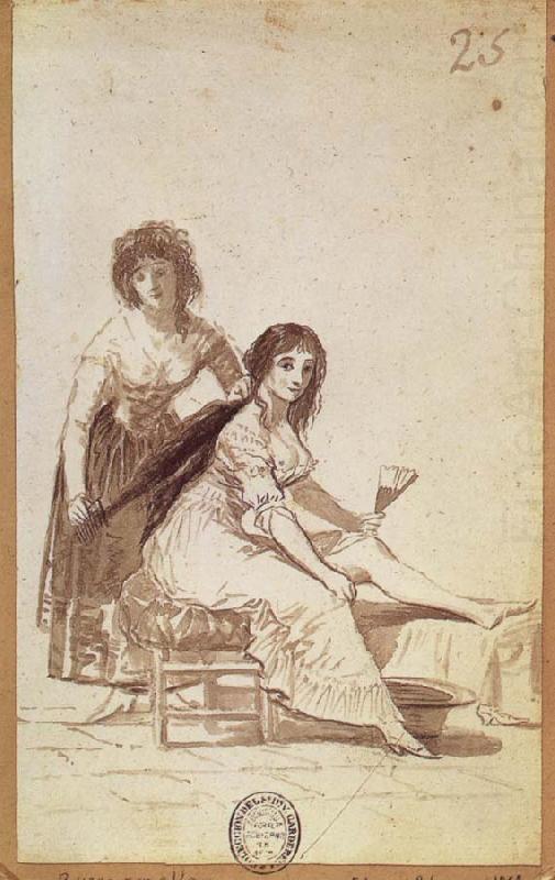 Francisco Goya Maid combing a  Young Woman-s Hair china oil painting image